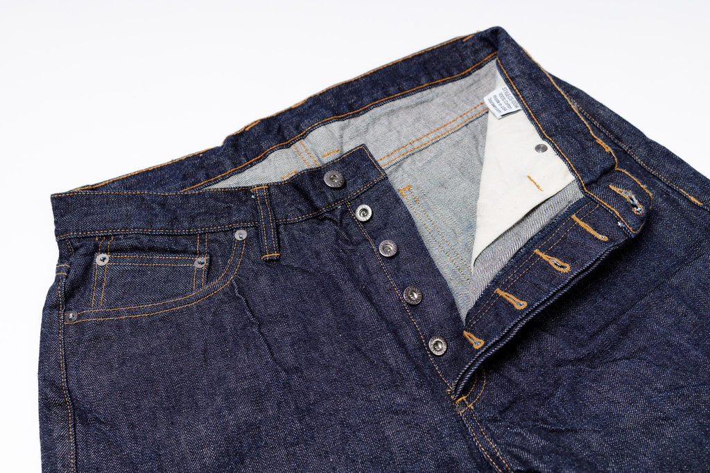3SIXTEEN Classic Straight Jeans in Rinsed Indigo, Top Front View