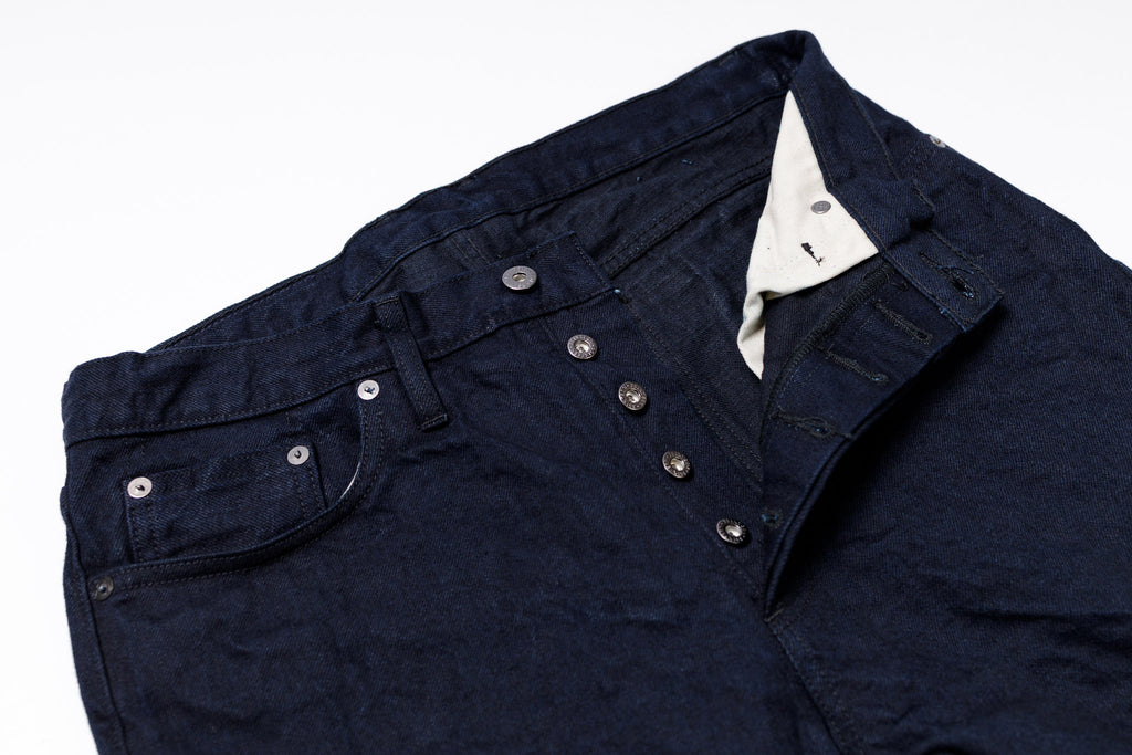 3SIXTEEN Classic Straight in Rinsed Shadow Kibata Top Half Front