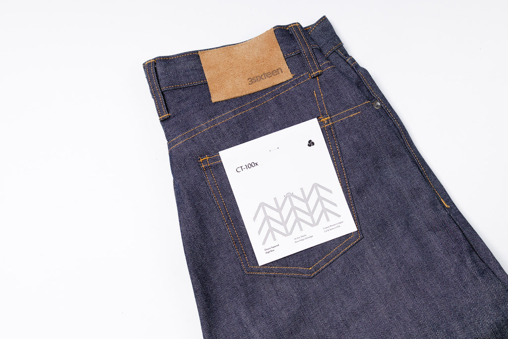 3SIXTEEN Classic Tapered Jean in Indigo, Top Half Folded