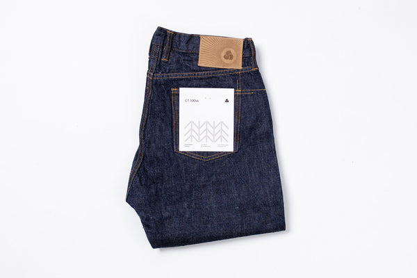 3SIXTEEN Classic Tapered in Rinsed Indigo, Front Folded