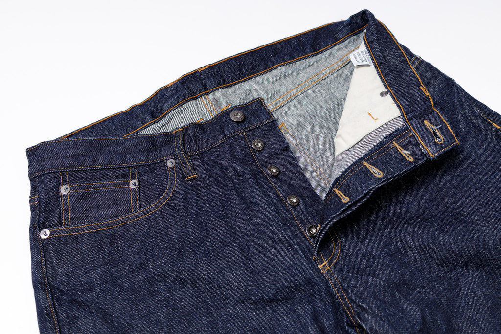 3SIXTEEN  Classic Tapered Jeans in Rinsed Indigo, Top Front