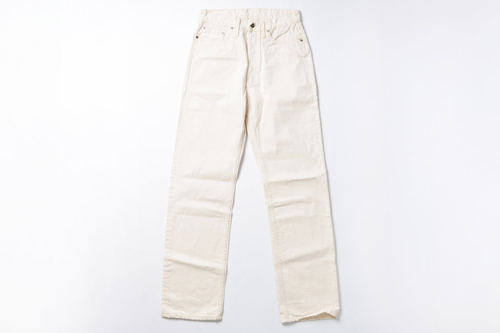 White jeans on a white background