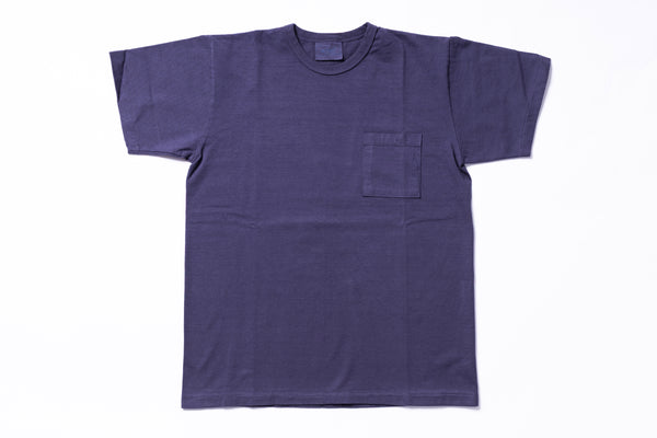 Navy t-shirt with a pocket on a white background