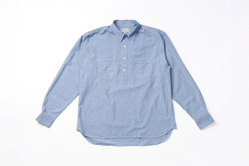 Chambray Pullover Shirt Front View