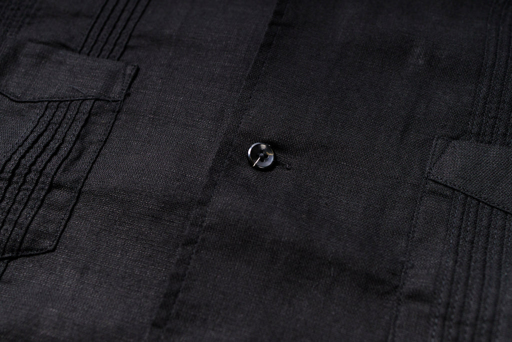 Cuban Shirt in Black Buttons View