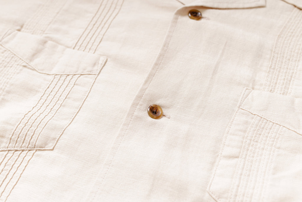 Cuban Shirt in Oatmeal Buttons