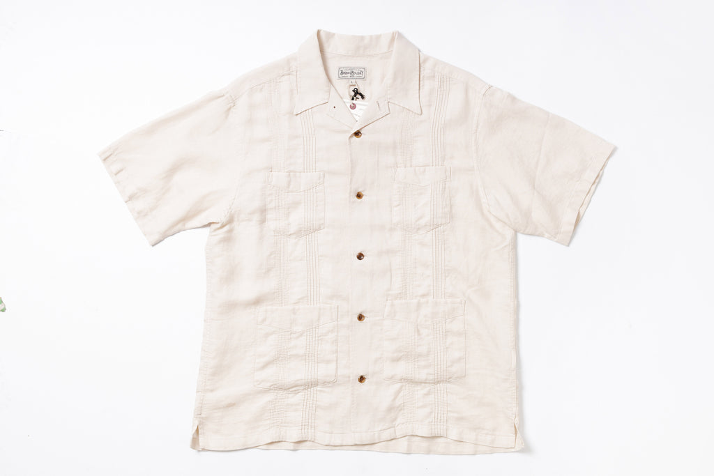 Cuban Shirt in Oatmeal Front View