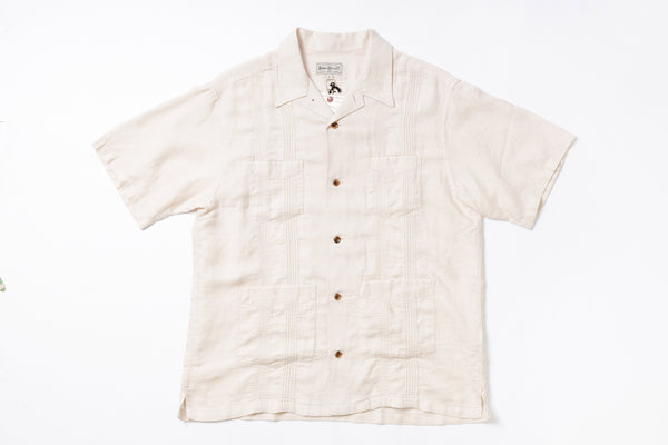 Cuban Shirt in Oatmeal Front View