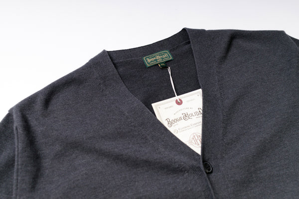 Essential Cardigan in Charcoal Collar View