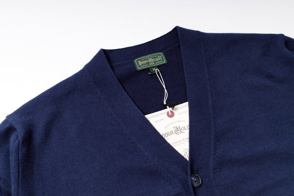 Essential Cardigan in Navy Collar View