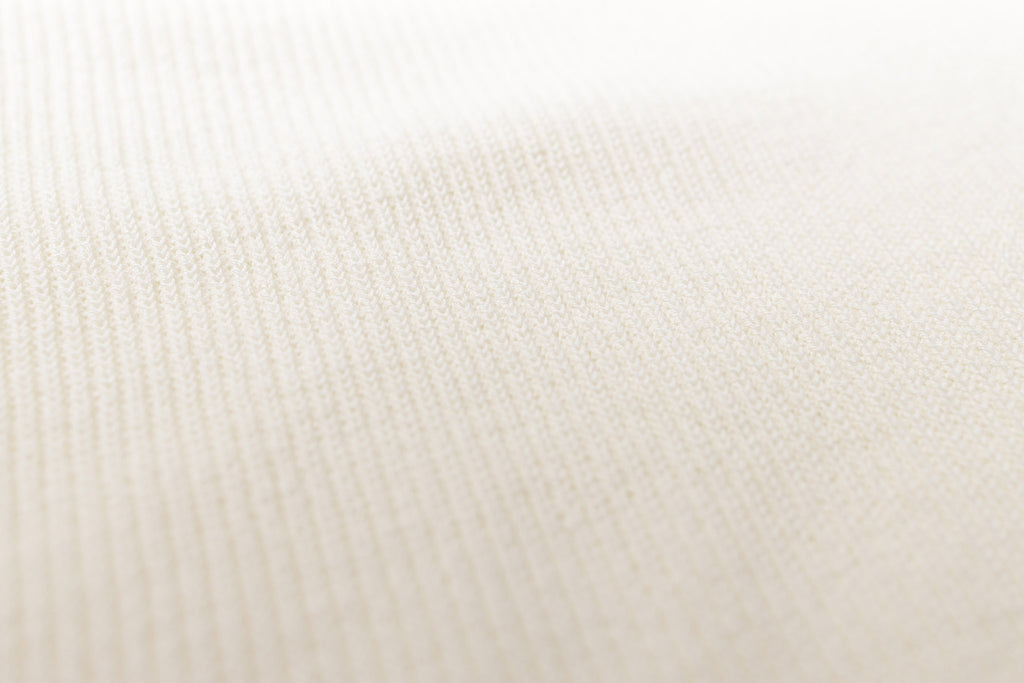 Knitted Short Sleeve Shirt in Ivory, Fabric View