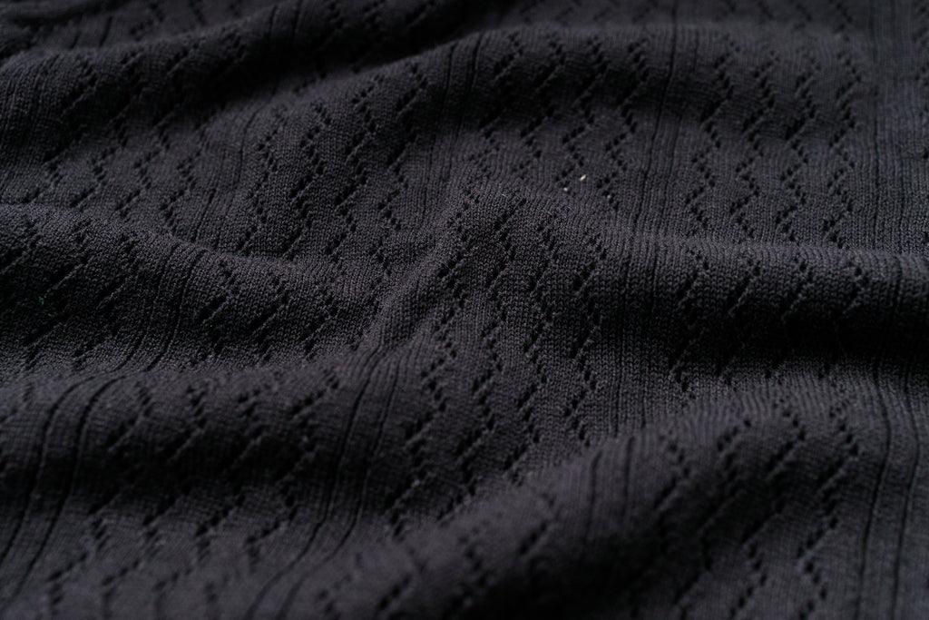 Mesh Knit Shirt in Black Texture