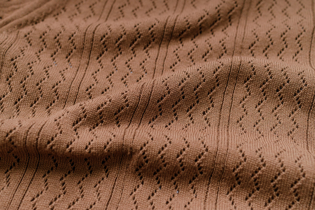 Mesh Knit Shirt in Brown Texture