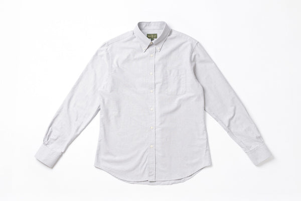 Oxford Button Down Shirt in Blue Grey Front View