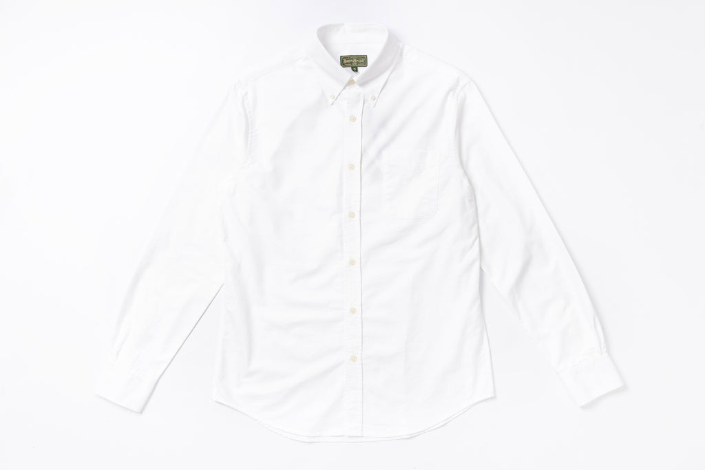 Oxford Button Down Shirt in White Front View