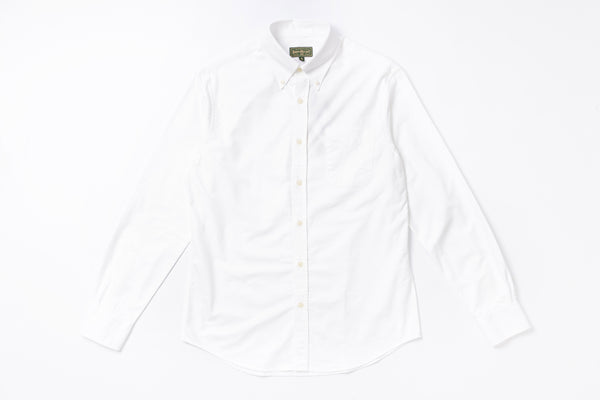 Oxford Button Down Shirt in White Front View