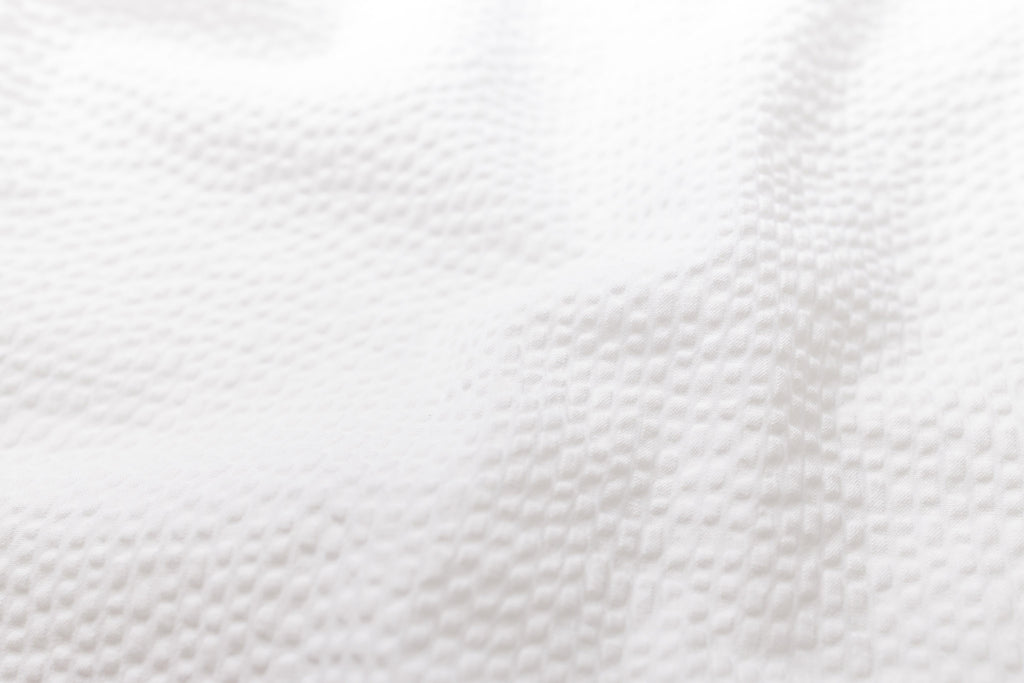 BOOGIE HOLIDAY - Seersucker Button Down Shirt in White Fabric View