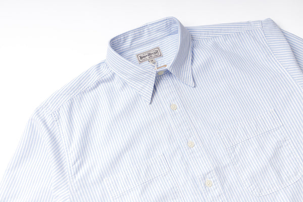 Striped Pullover Shirt in Blue Collar View