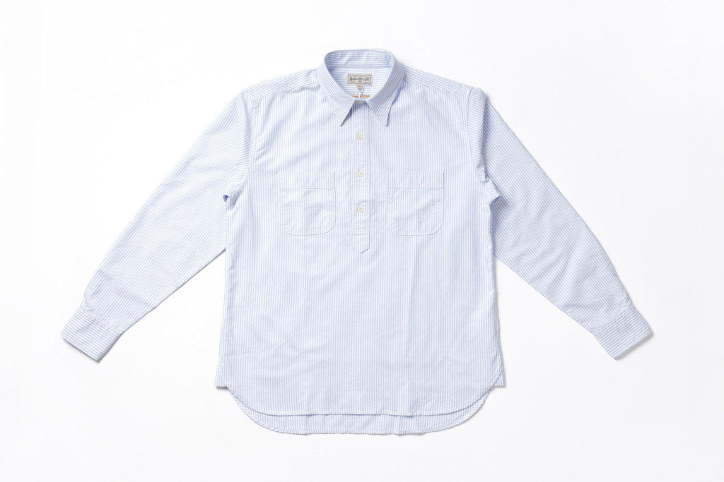 Striped Pullover Shirt in Blue Front View