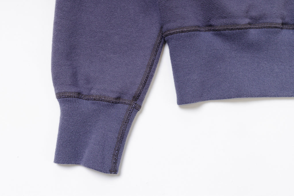 4-Needle Plain Sweatshirt in Navy Sleeve View