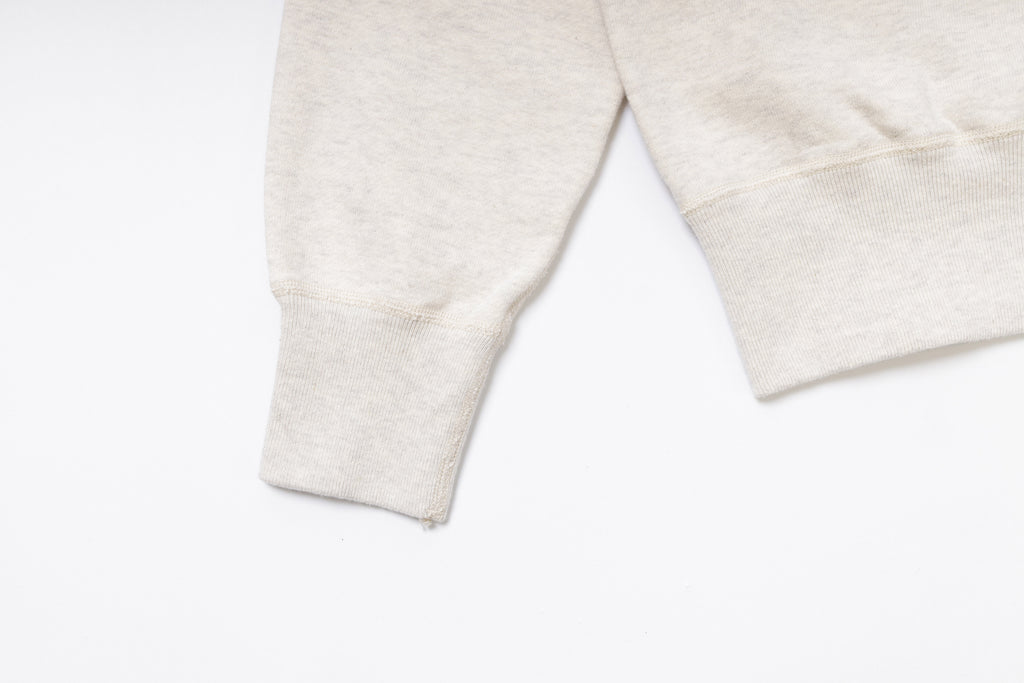 Plain Sweatshirt in Oatmeal Sleeve View