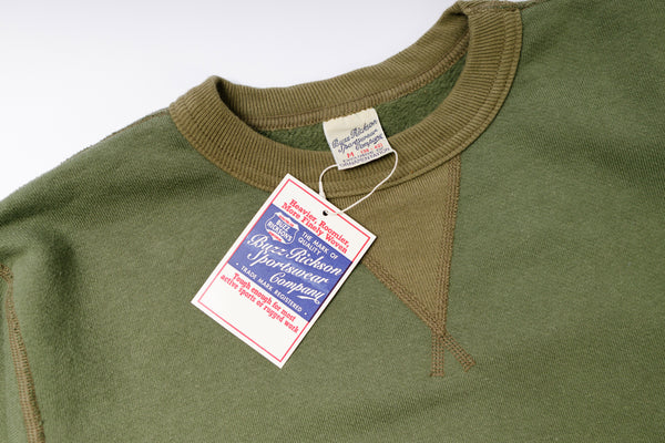 Plain Sweatshirt in Olive Neck View