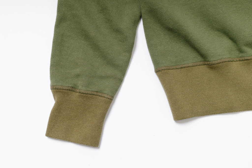 Plain Sweatshirt in Olive Sleeve View