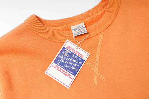 Plain Sweatshirt in Orange Neck View