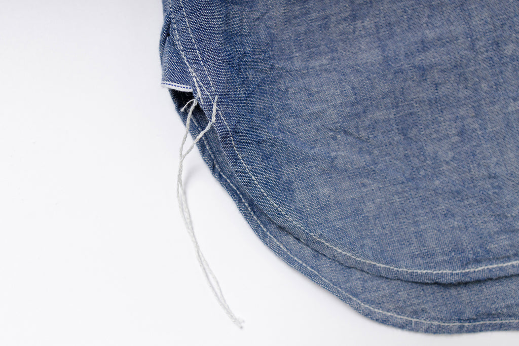 Chambray Shirt in Blue Side Seam View