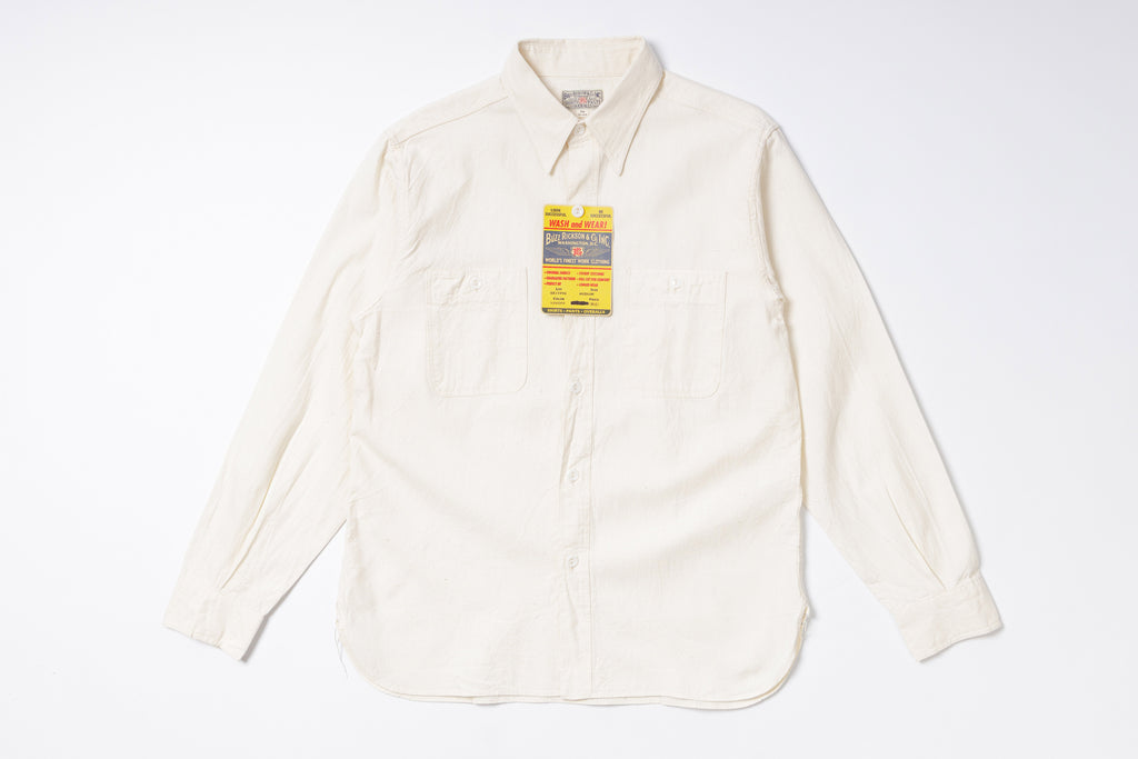 Chambray Shirt in White Front View