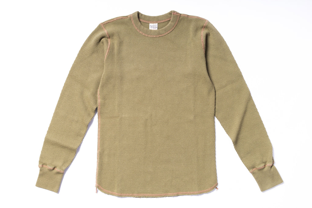 Khaki long-sleeve shirt on a white background