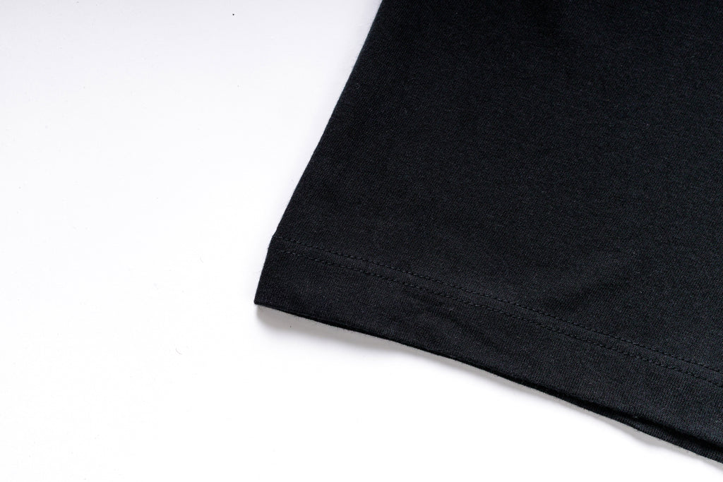 Black fabric on a white background
