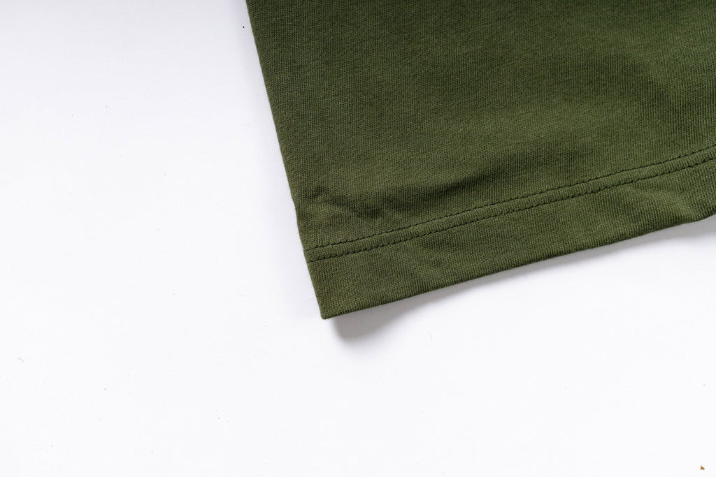 Close-up of green fabric on a white background