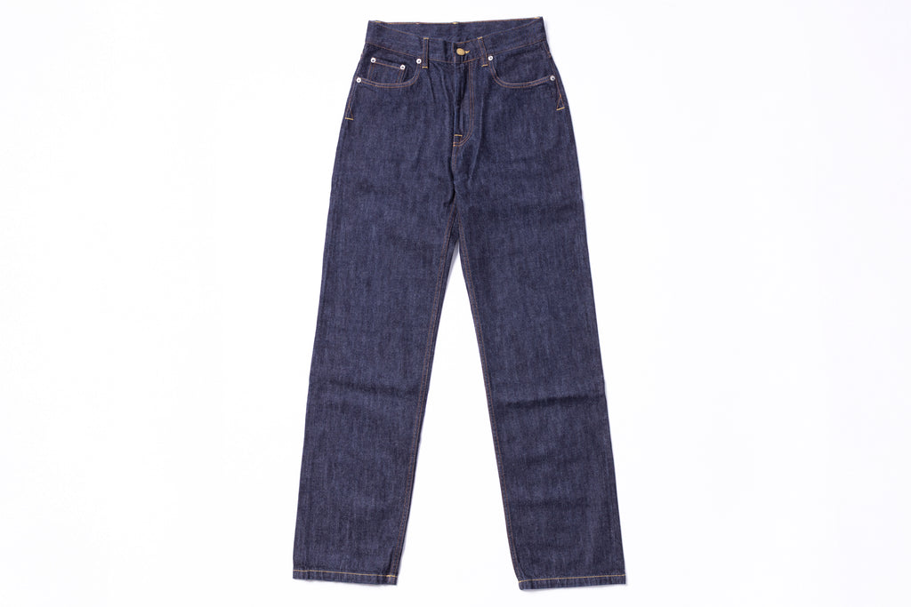 Pair of blue jeans on a white background