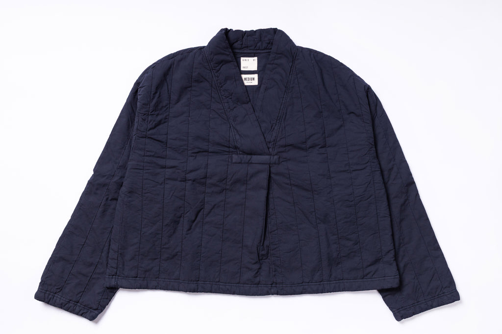 Navy blue jacket on a white background