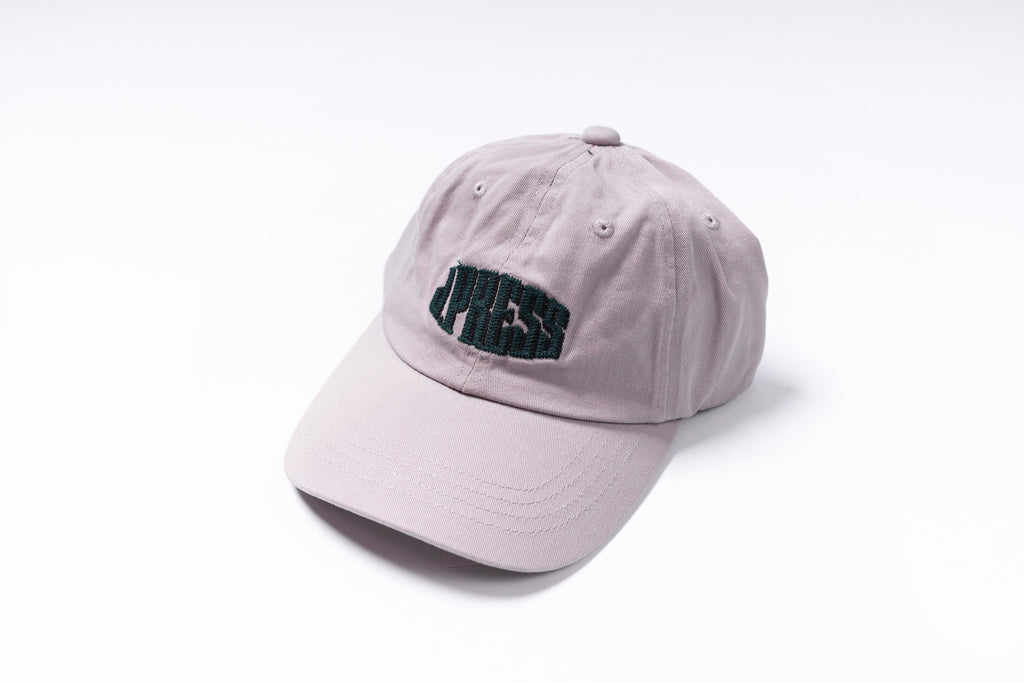 Light gray cap with a logo on a white background