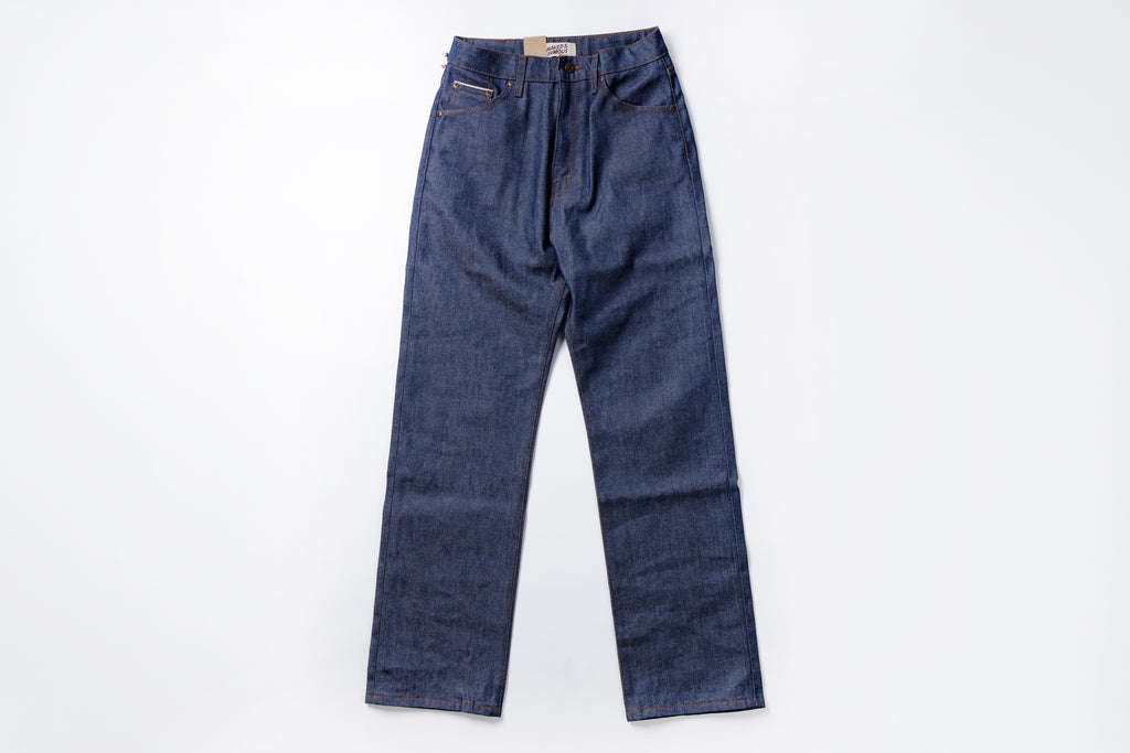 Pair of blue jeans on a white background