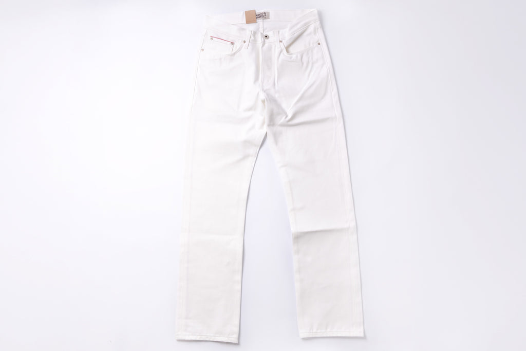 White jeans on a white background