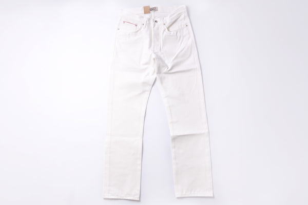 White jeans on a white background