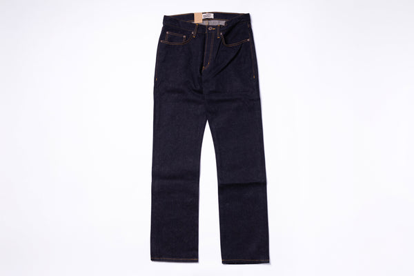 Dark blue jeans on a white background