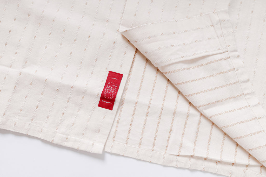 Classic Open Collar Shirt in Beige pattern View