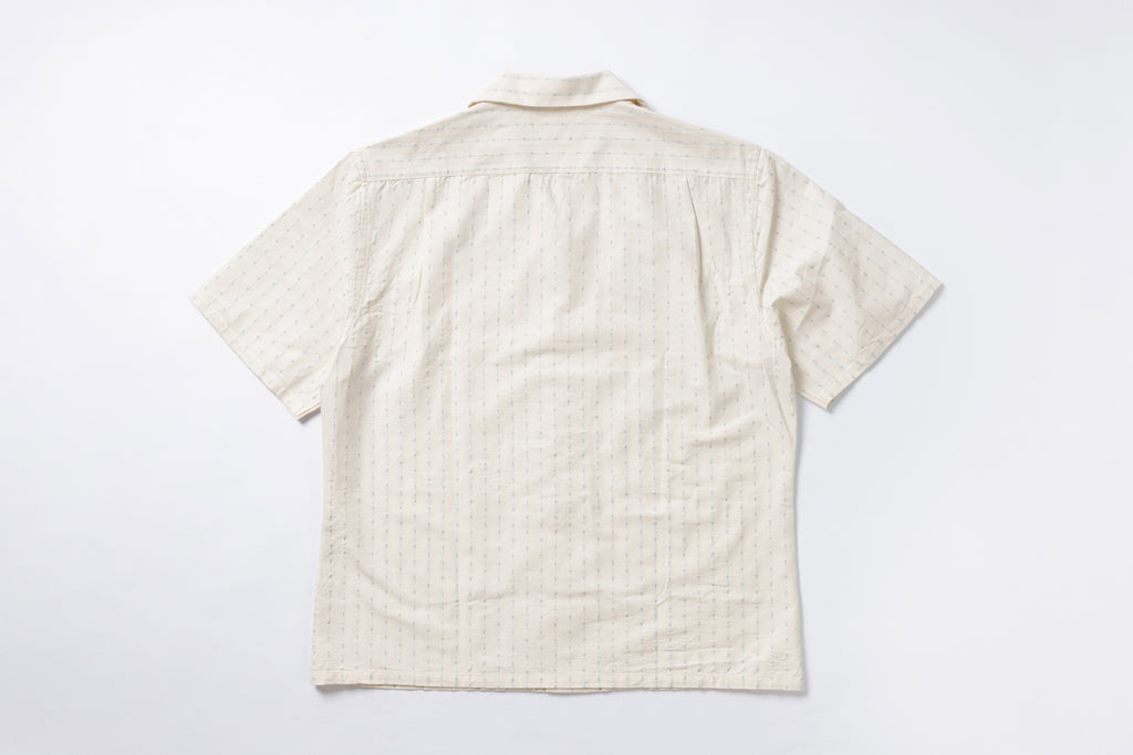 Classic Open Collar Shirt in Blue Back View