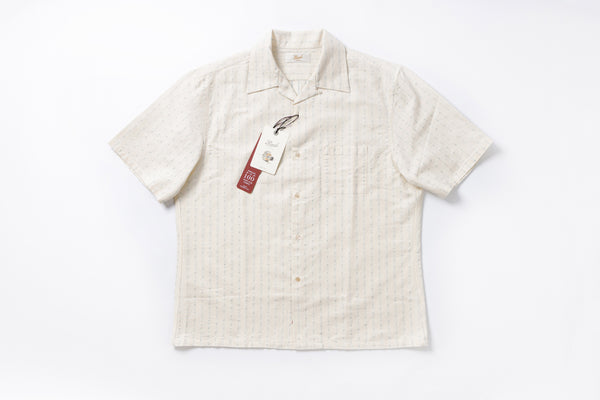 Classic Open Collar Shirt in Blue Front View