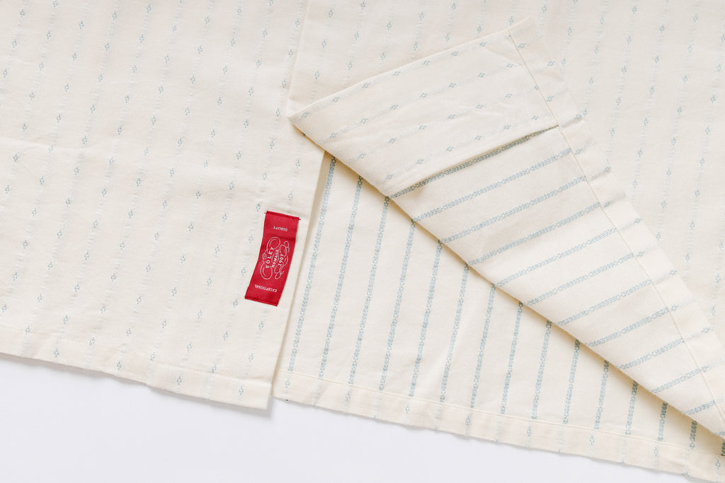 Classic Open Collar Shirt in Blue Pattern View