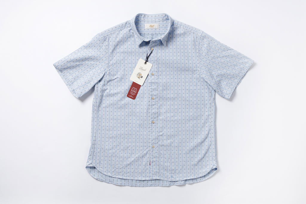 Mini Collar Shirt in Blue Front View