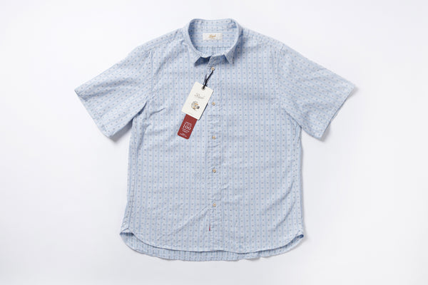 Mini Collar Shirt in Blue Front View