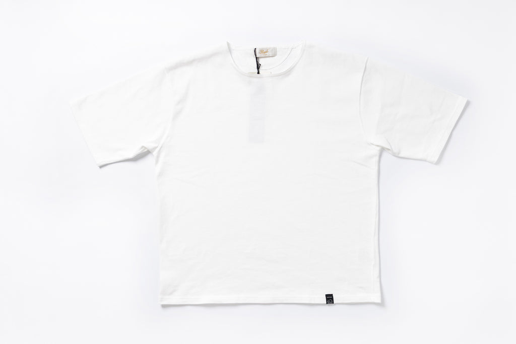 Stiff Cotton Boxy T-shirt in White Front View