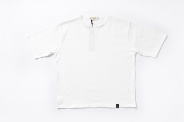 Stiff Cotton Boxy T-shirt in White Front View