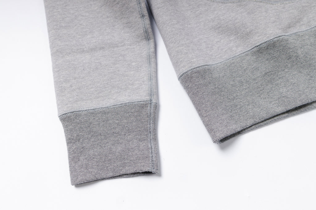 Grey Loopwheel Hoodie Sleeve View