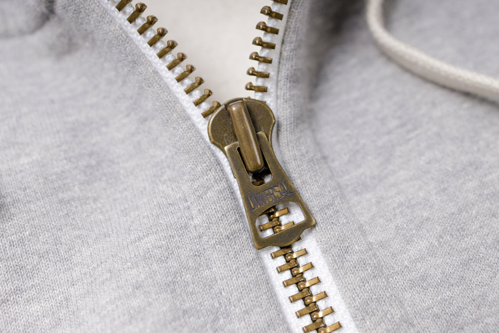 Grey Loopwheel Hoodie Zipper